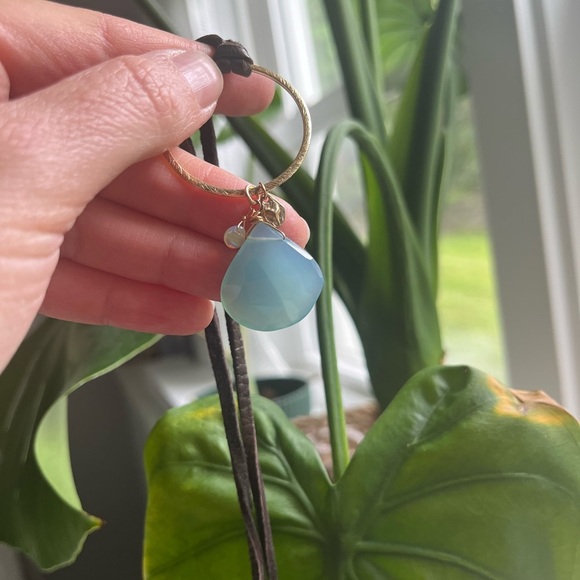 Sundance Style Gemstone Leather Necklace - Picture 3 of 3